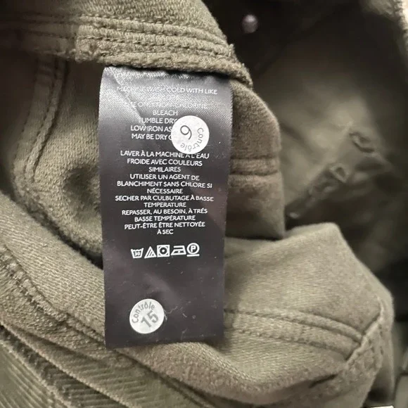 Free People Olive Green Boho Kyo Corduroy Carpenter Utility Pant 2 High Rise - Picture 8 of 9